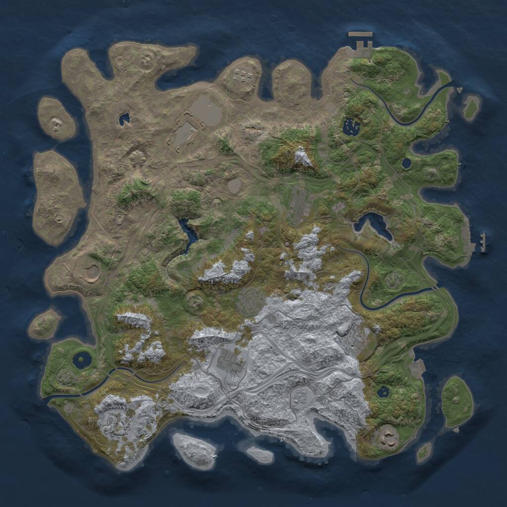 Rust Map: Procedural Map, Size: 4250, Seed: 871322146, 16 Monuments