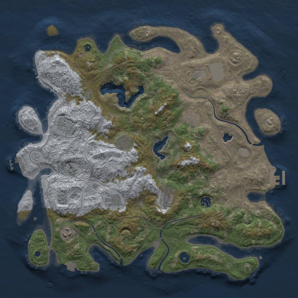 Rust Map: Procedural Map, Size: 4258, Seed: 88888885, 15 Monuments