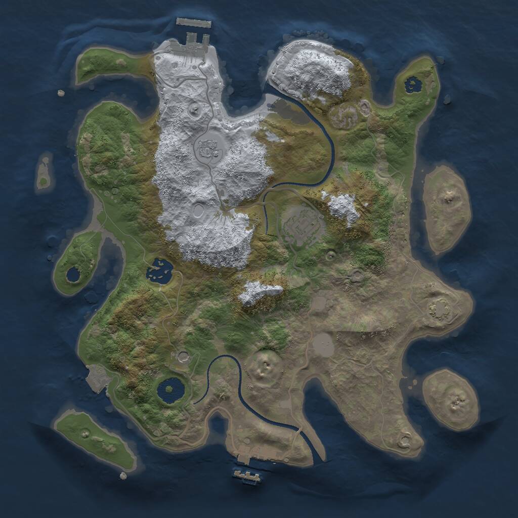 Rust Map: Procedural Map, Size: 3000, Seed: 245678, 8 Monuments