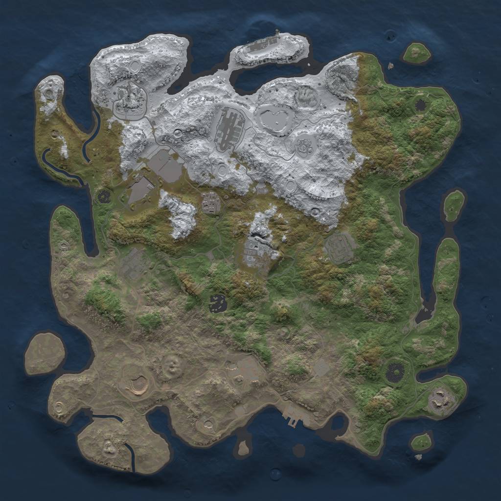Rust Map: Procedural Map, Size: 3850, Seed: 5654, 20 Monuments