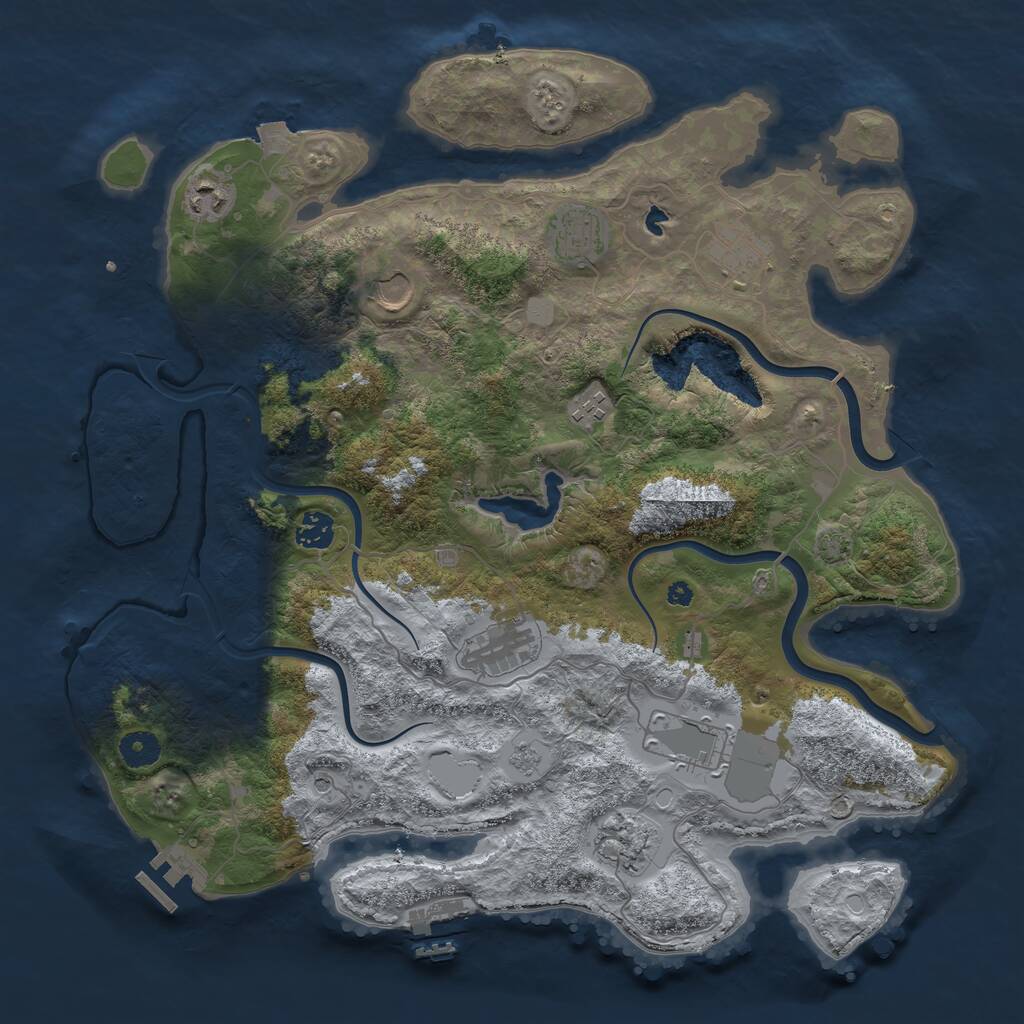 Rust Map: Procedural Map, Size: 4000, Seed: 99654232, 15 Monuments