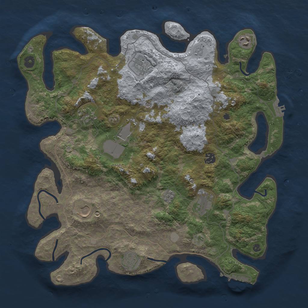Rust Map: Procedural Map, Size: 4000, Seed: 1614908773, 18 Monuments
