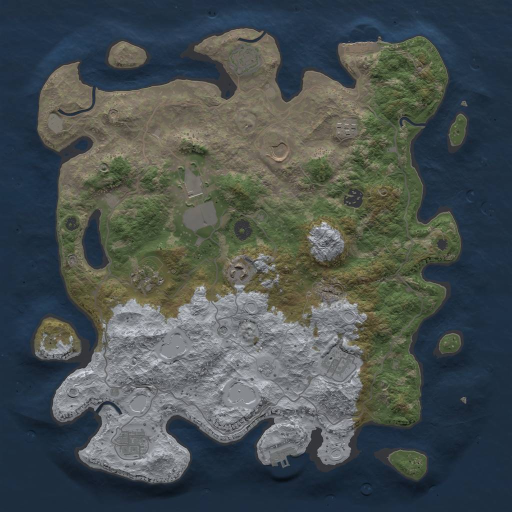 Rust Map: Procedural Map, Size: 4000, Seed: 7567554, 18 Monuments