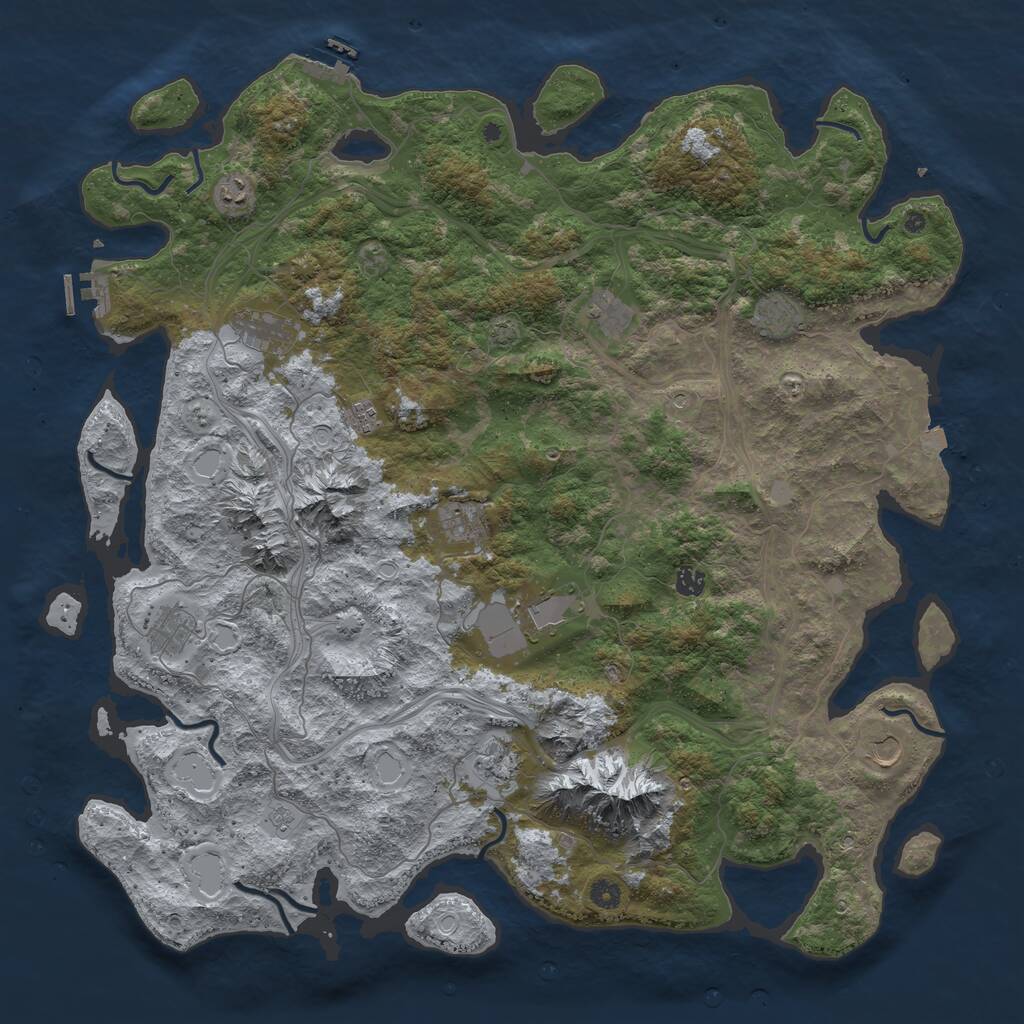 Rust Map: Procedural Map, Size: 5000, Seed: 130357, 17 Monuments