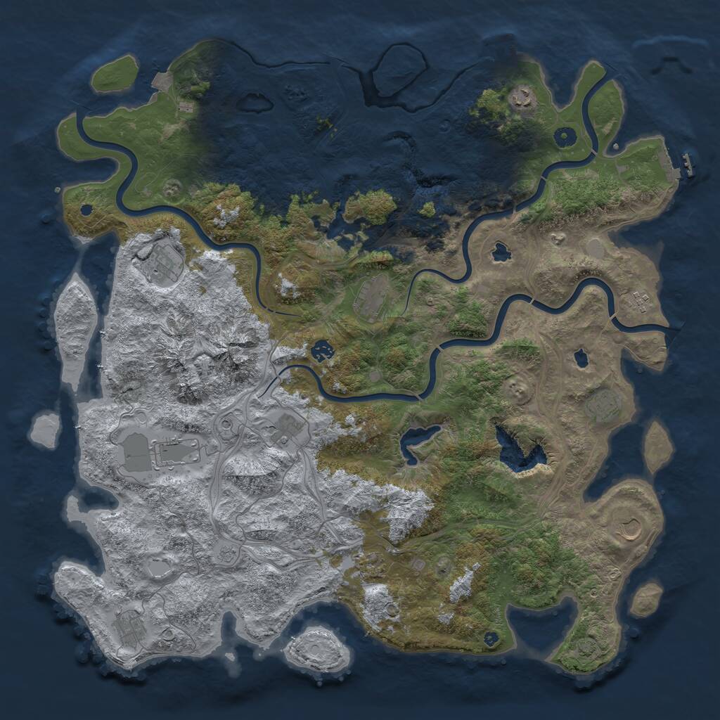 Rust Map: Procedural Map, Size: 5000, Seed: 130357, 17 Monuments