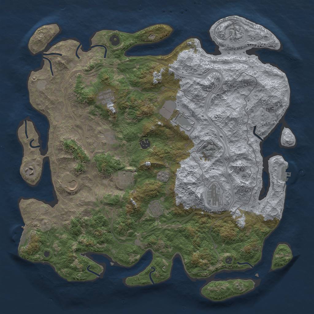 Rust Map: Procedural Map, Size: 4500, Seed: 568444565, 20 Monuments