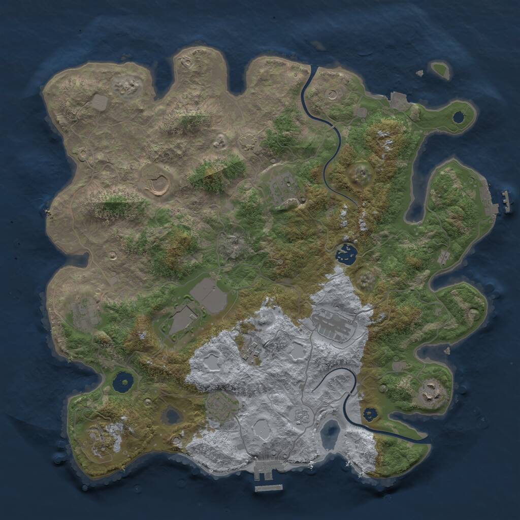 Rust Map: Procedural Map, Size: 3800, Seed: 272624354, 16 Monuments