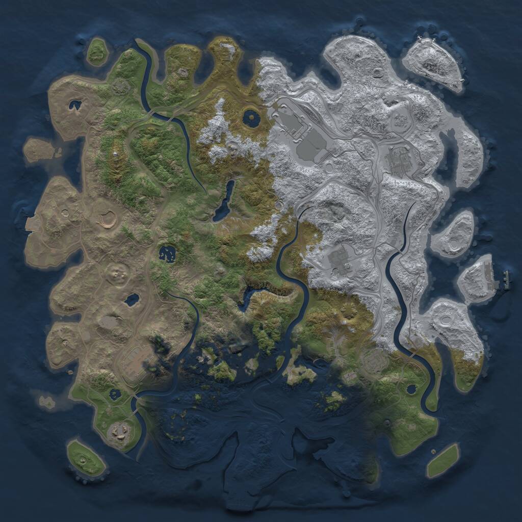 Rust Map: Procedural Map, Size: 4500, Seed: 822325615, 16 Monuments