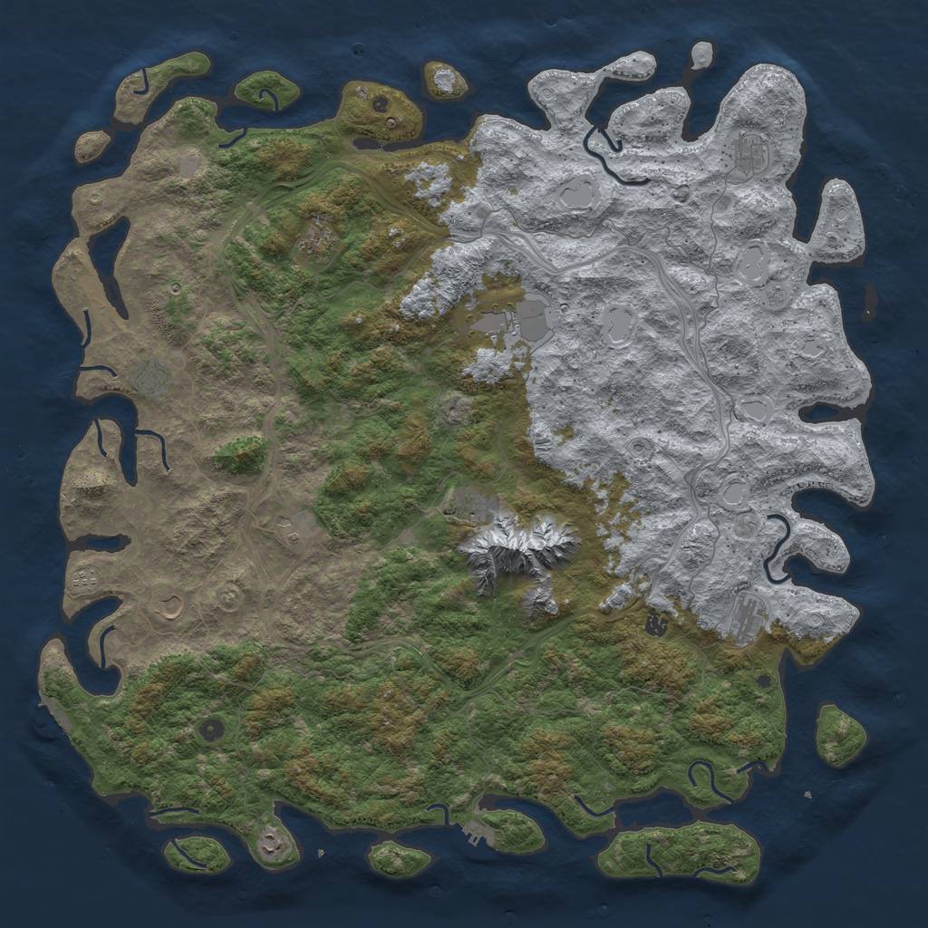 Rust Map: Procedural Map, Size: 6000, Seed: 1909139262, 20 Monuments