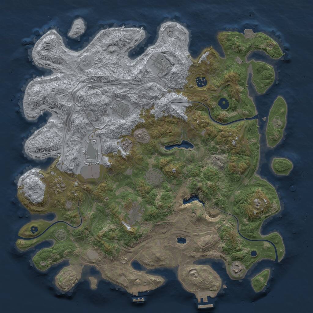 Rust Map: Procedural Map, Size: 4250, Seed: 103091913, 15 Monuments