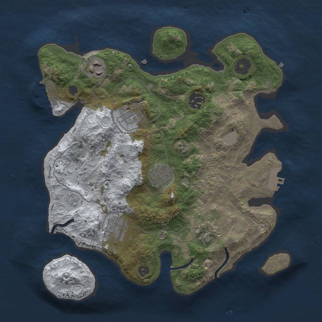 Rust Map: Procedural Map, Size: 3000, Seed: 5486486, 14 Monuments