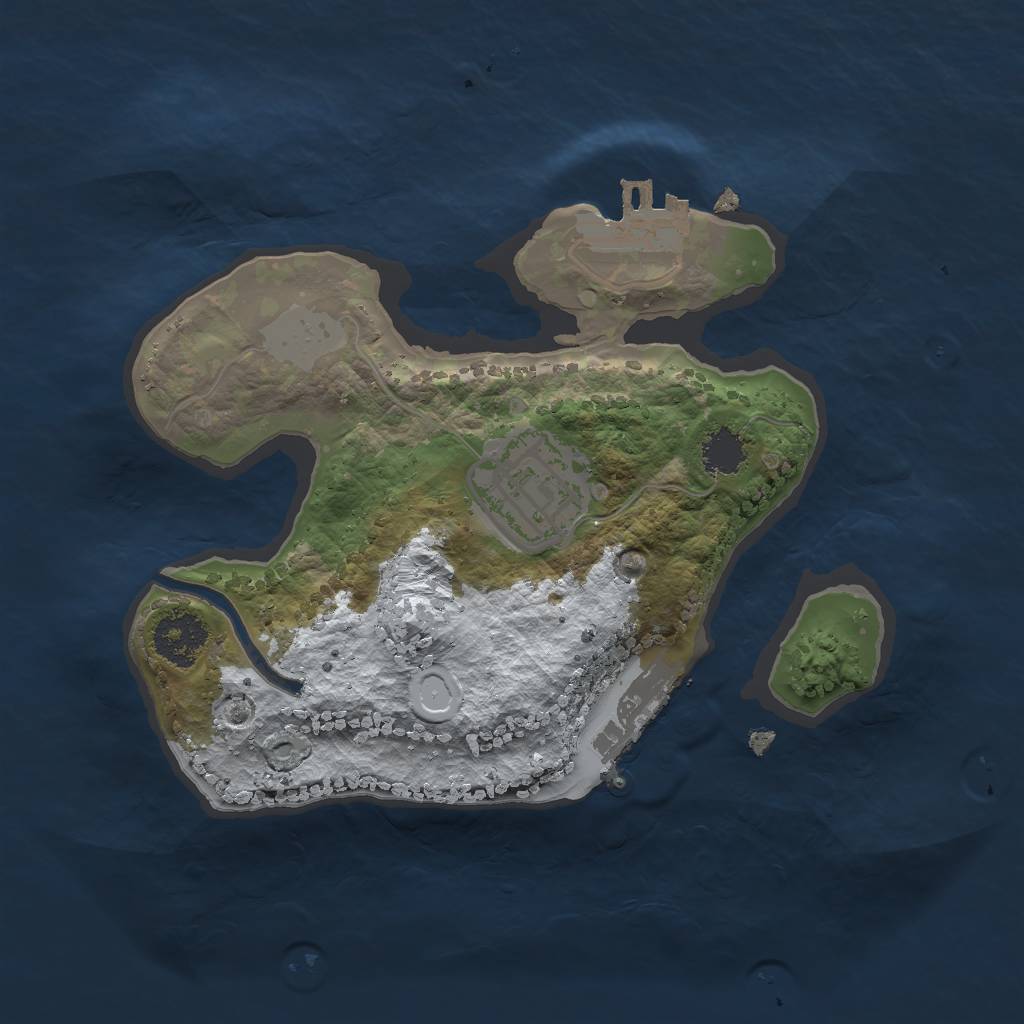 Rust Map: Procedural Map, Size: 2000, Seed: 1919015966, 8 Monuments