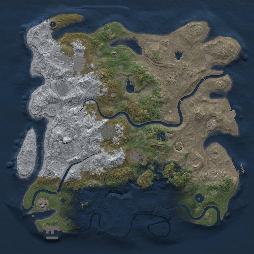 Rust Map: Procedural Map, Size: 4250, Seed: 71491913, 16 Monuments