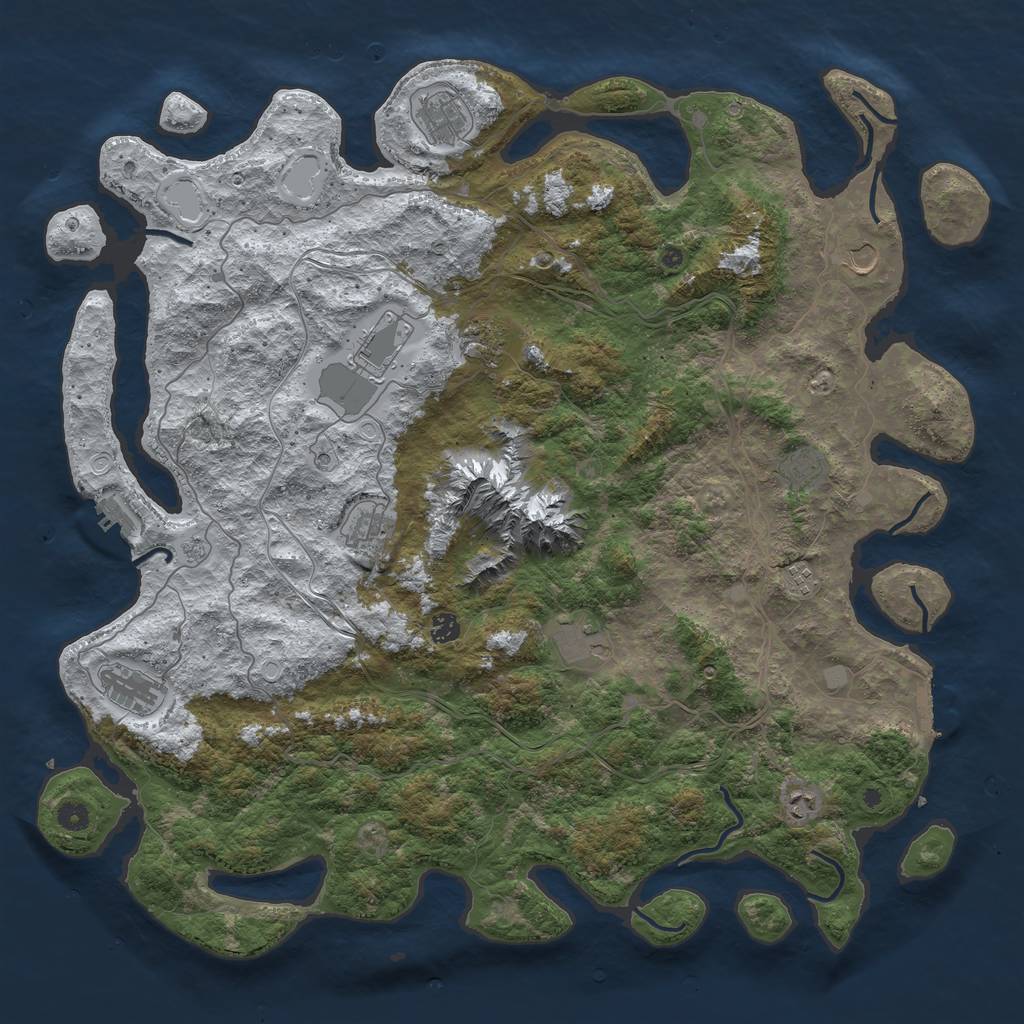 Rust Map: Procedural Map, Size: 5000, Seed: 439886131, 20 Monuments