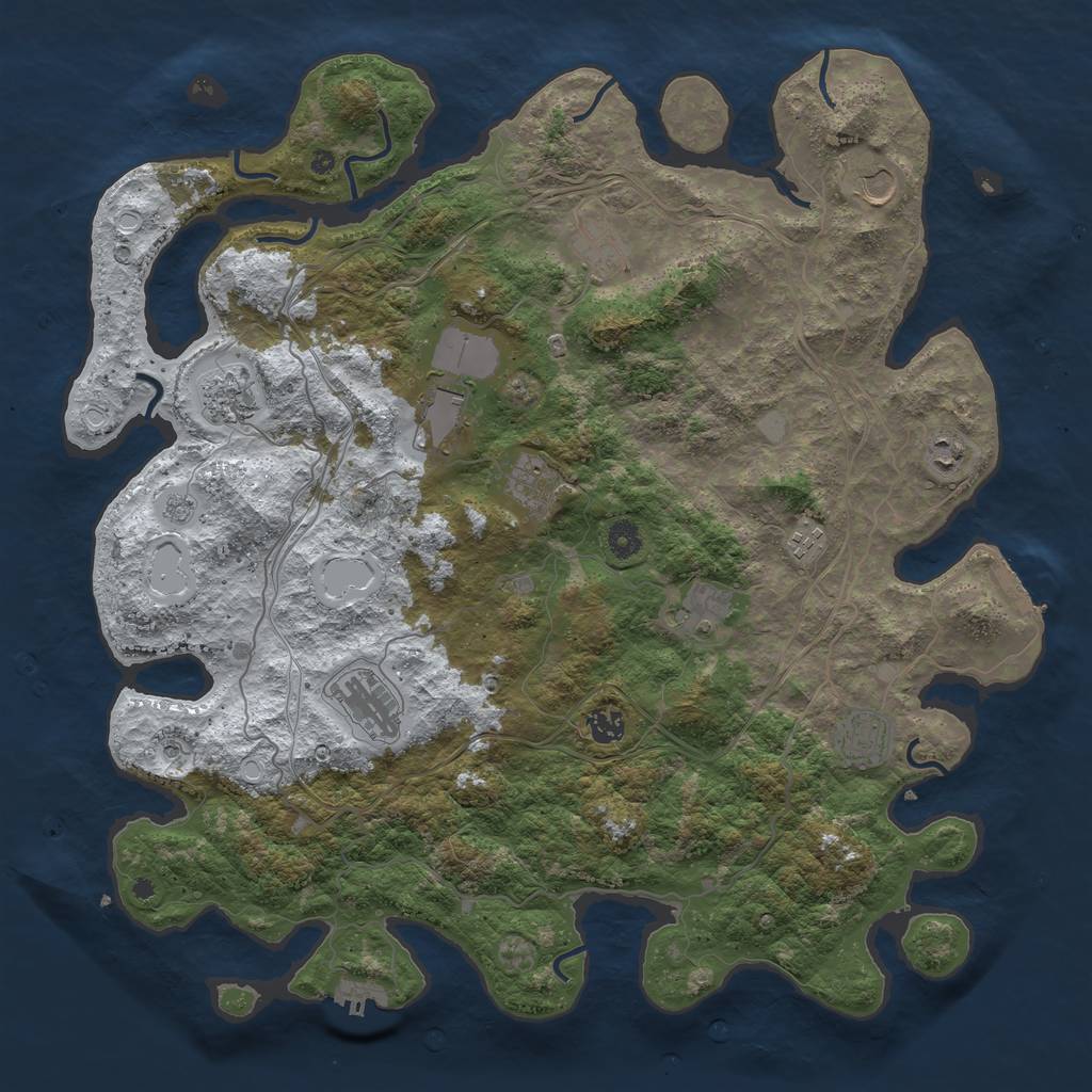 Rust Map: Procedural Map, Size: 4500, Seed: 41771018, 20 Monuments