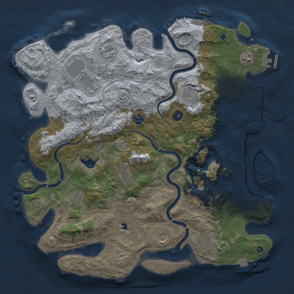 Rust Map: Procedural Map, Size: 4250, Seed: 1546849401, 16 Monuments