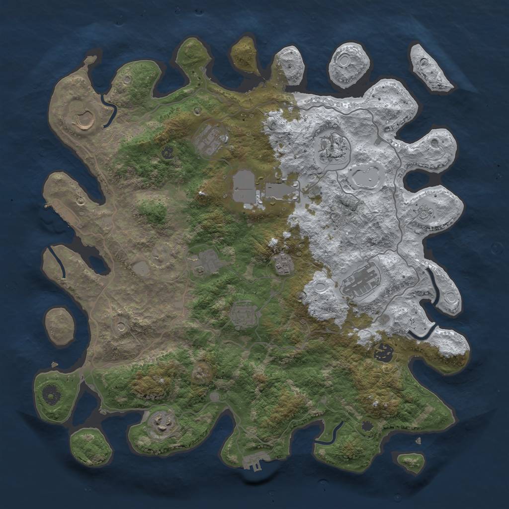 Rust Map: Procedural Map, Size: 4000, Seed: 652824964, 19 Monuments