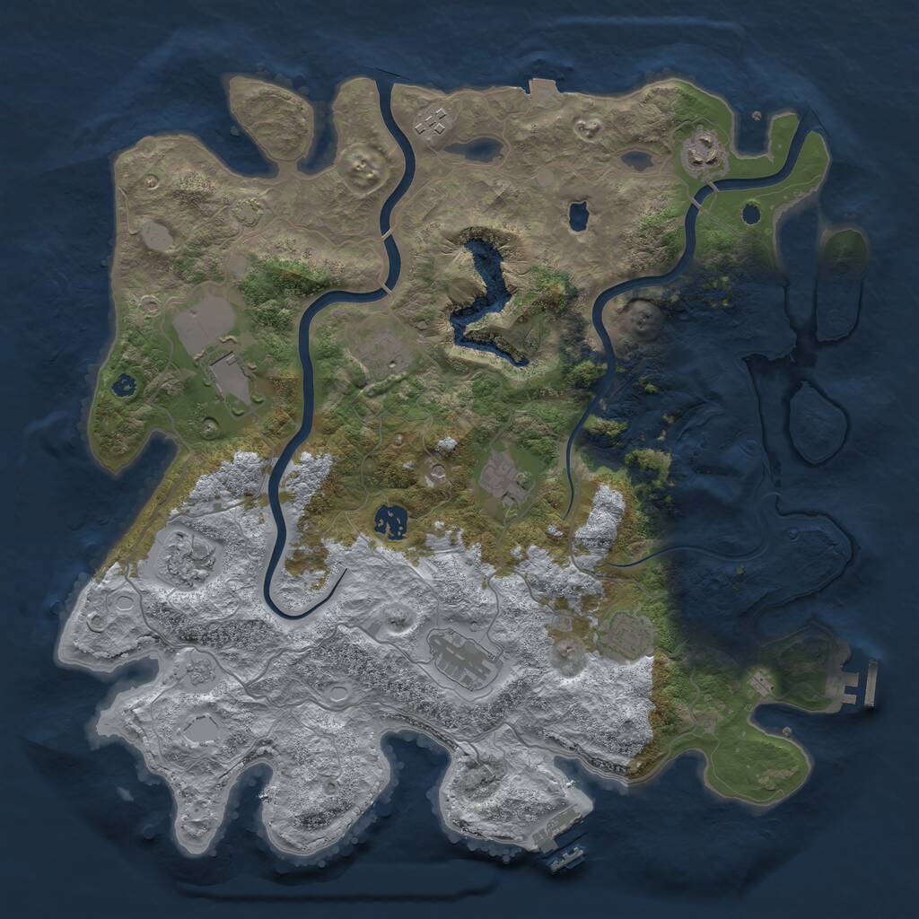 Rust Map: Procedural Map, Size: 4000, Seed: 889507265, 15 Monuments