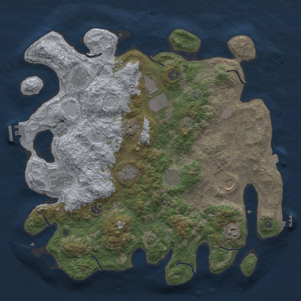 Rust Map: Procedural Map, Size: 4000, Seed: 20771808, 15 Monuments