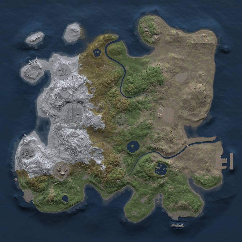 Rust Map: Procedural Map, Size: 3000, Seed: 904528551, 11 Monuments