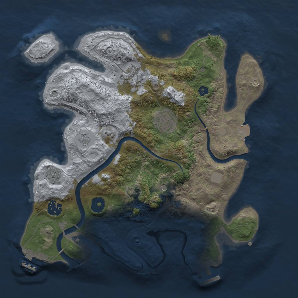 Rust Map: Procedural Map, Size: 3000, Seed: 1472588307, 10 Monuments