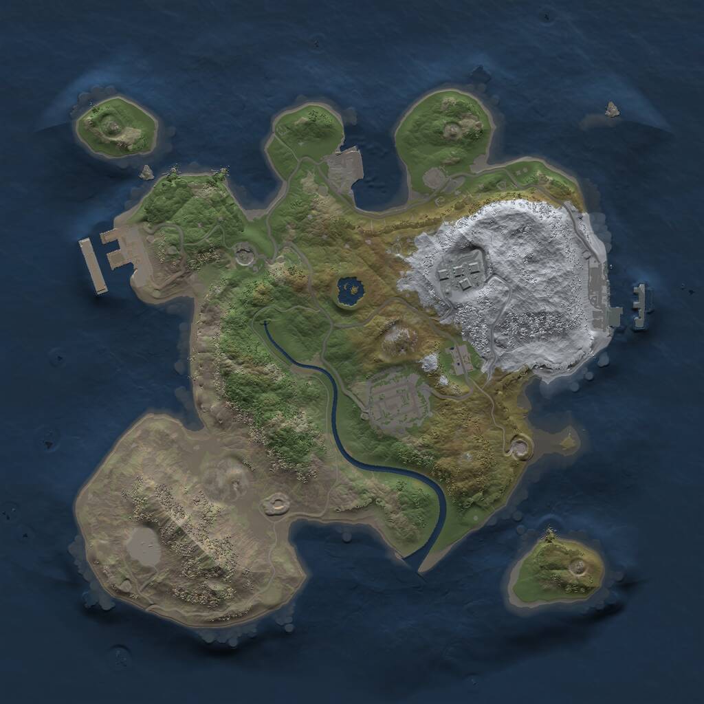 Rust Map: Procedural Map, Size: 2500, Seed: 1271147242, 6 Monuments