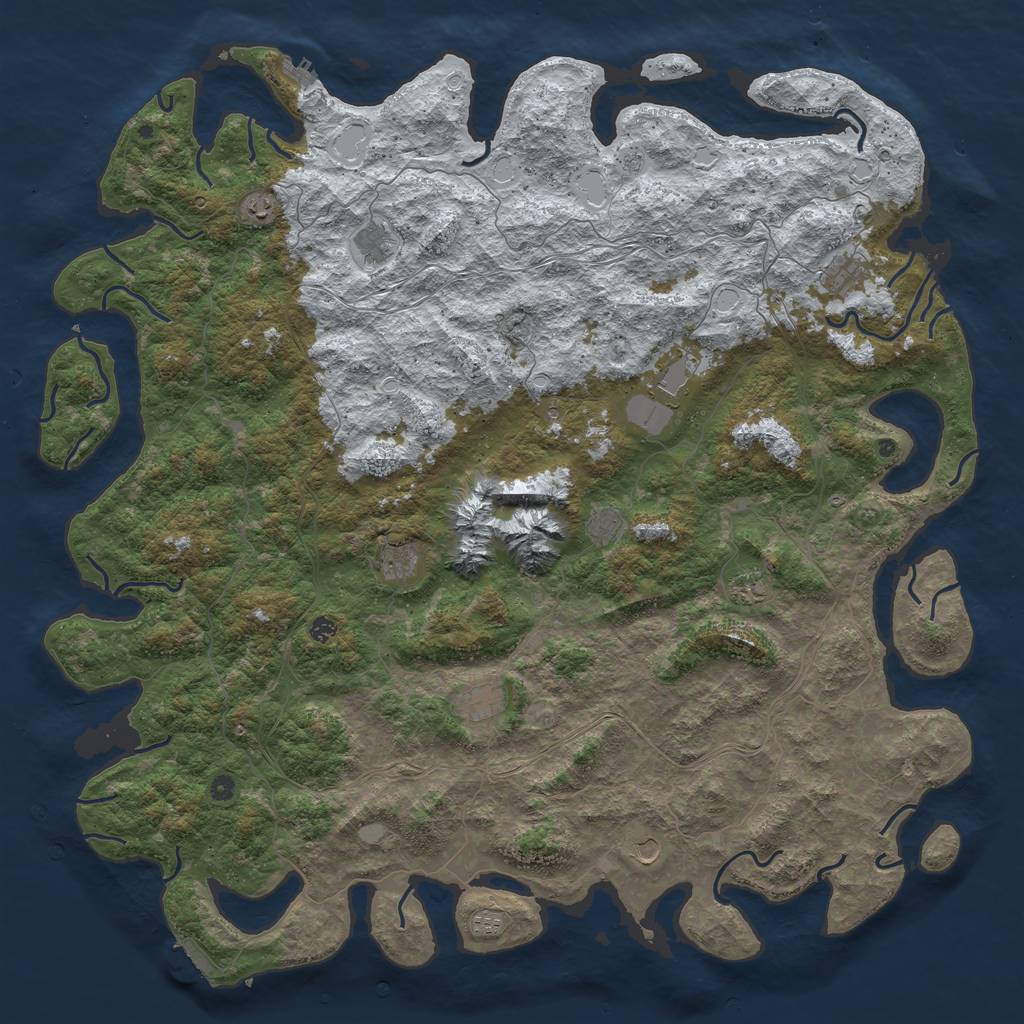 Rust Map: Procedural Map, Size: 6000, Seed: 33302998, 20 Monuments