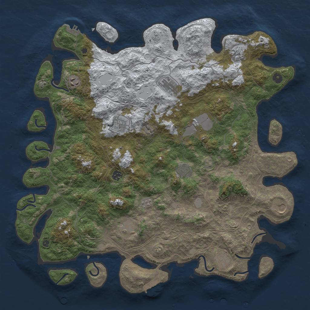 Rust Map: Procedural Map, Size: 4700, Seed: 888585858, 20 Monuments