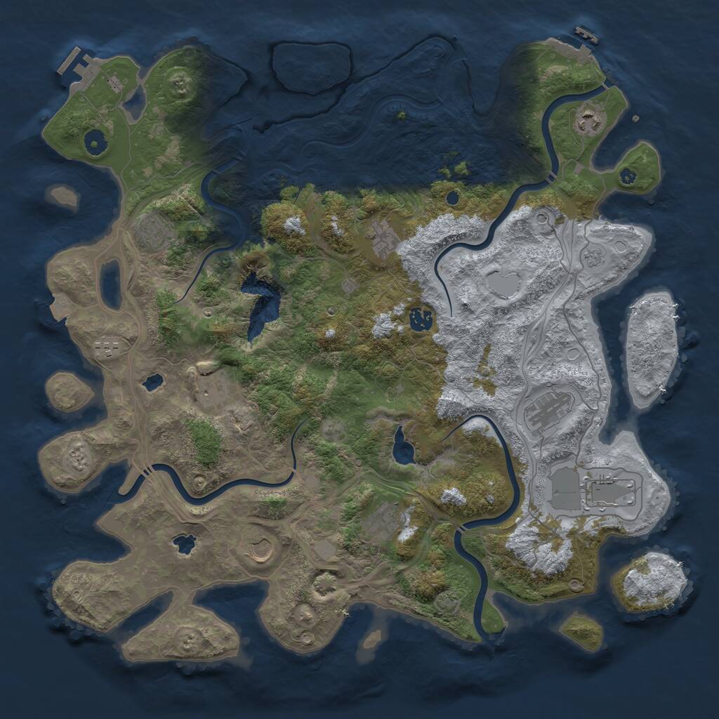 Rust Map: Procedural Map, Size: 4500, Seed: 1595955138, 16 Monuments
