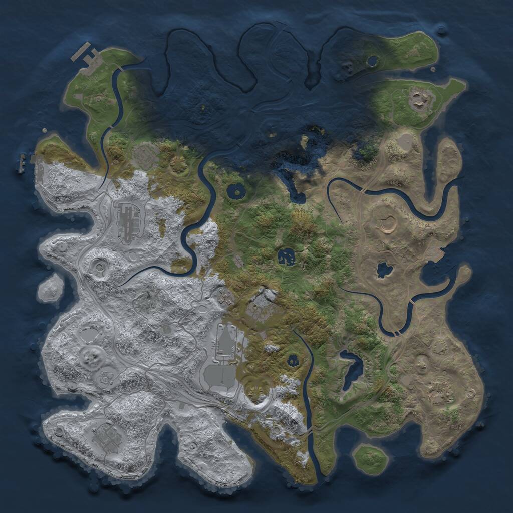 Rust Map: Procedural Map, Size: 4250, Seed: 1386891414, 16 Monuments