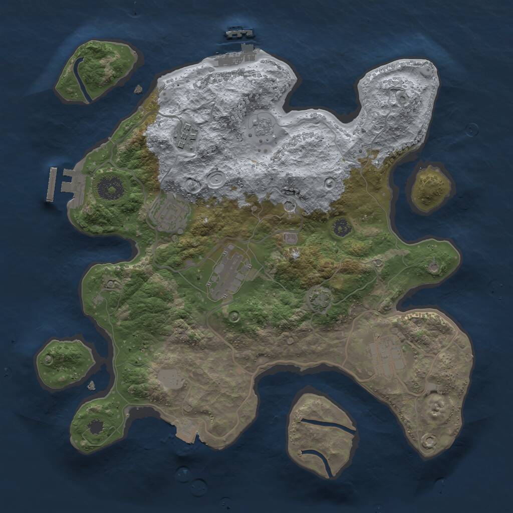 Rust Map: Procedural Map, Size: 3000, Seed: 52723226, 10 Monuments