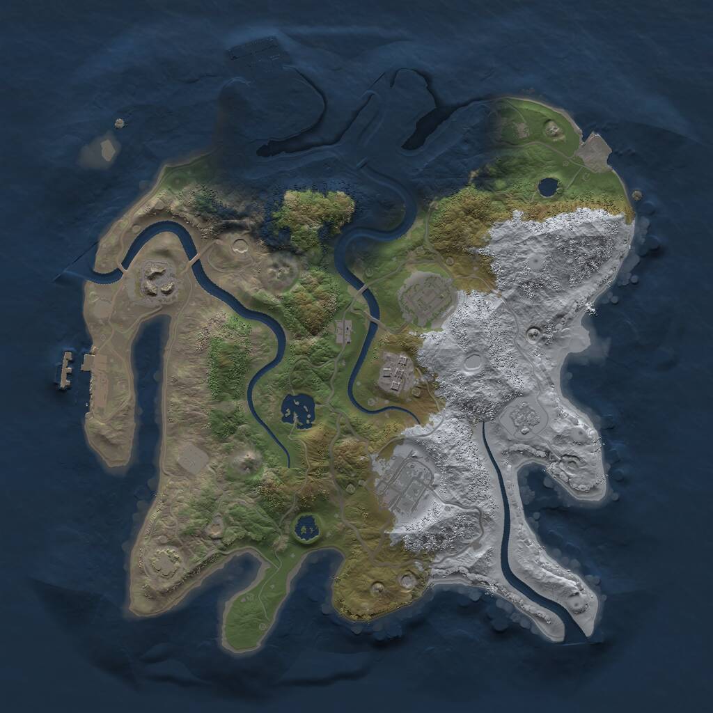 Rust Map: Procedural Map, Size: 3000, Seed: 88031173, 11 Monuments