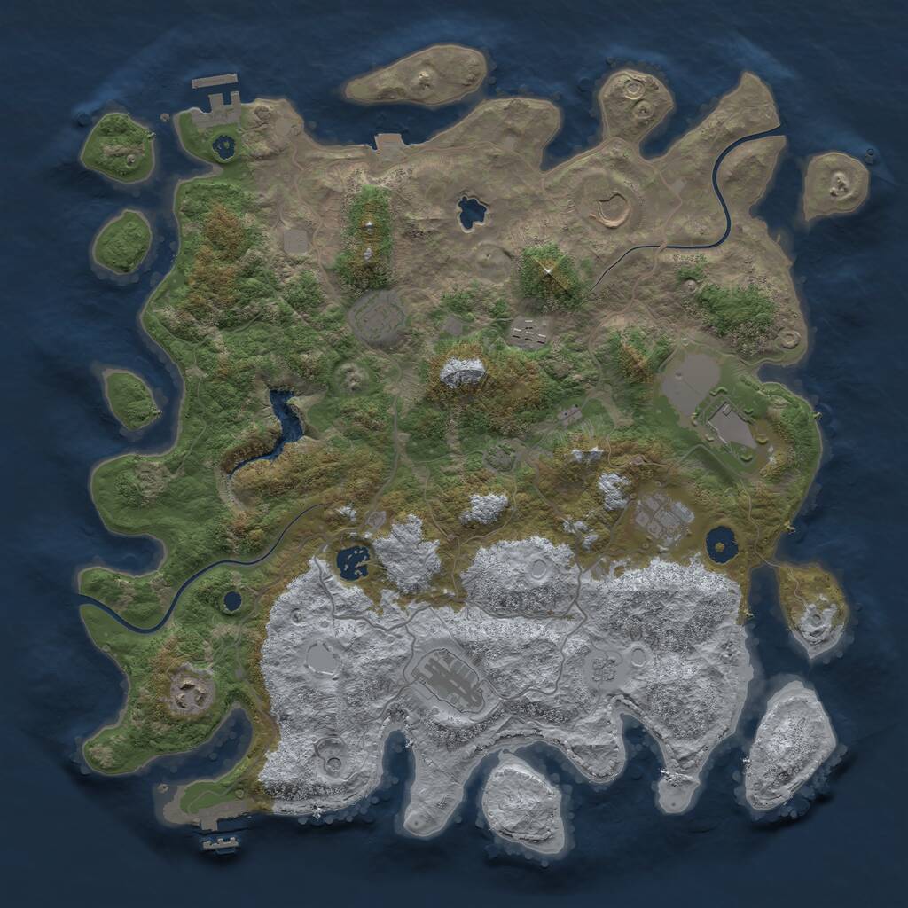 Rust Map: Procedural Map, Size: 4000, Seed: 1509106227, 14 Monuments