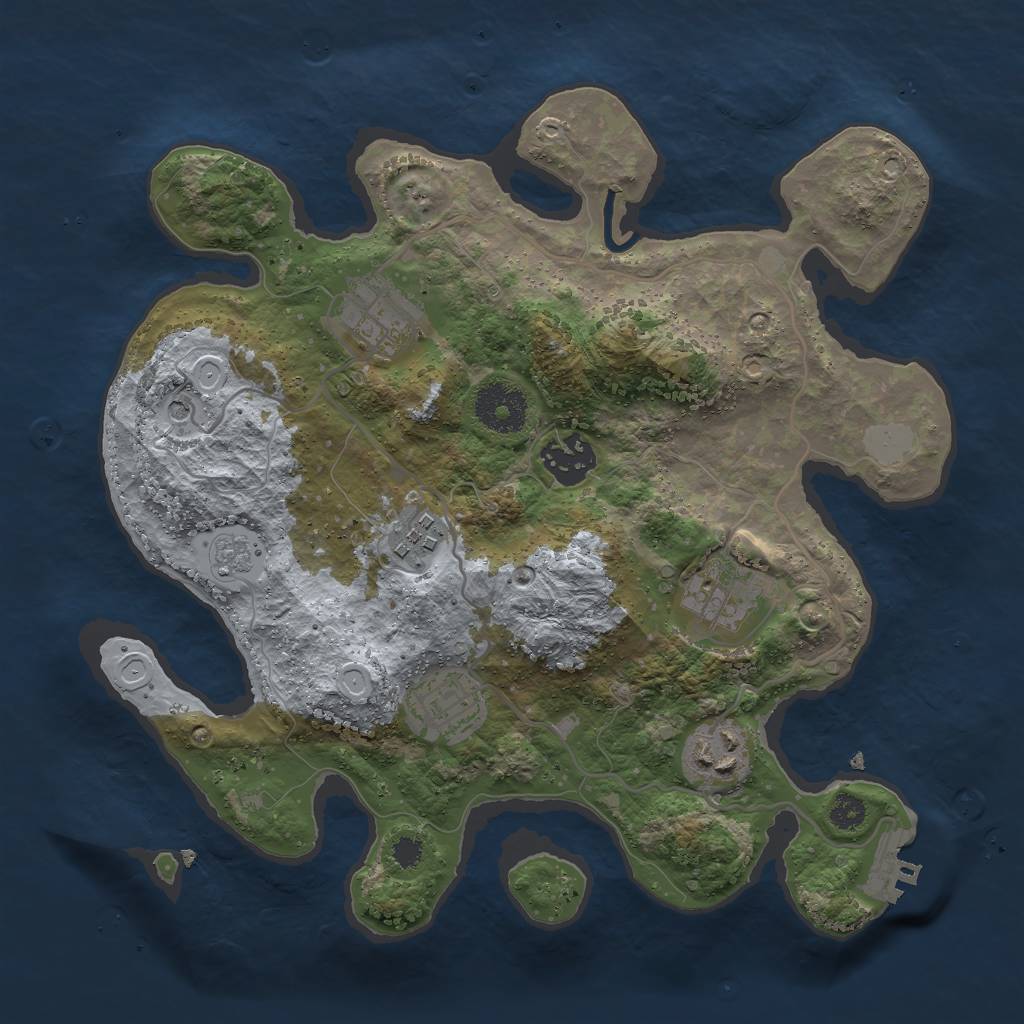 Rust Map: Procedural Map, Size: 3000, Seed: 1284290766, 14 Monuments