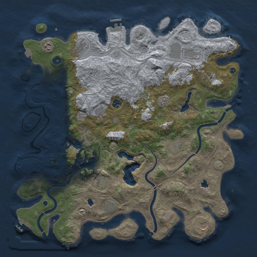 Rust Map: Procedural Map, Size: 4500, Seed: 1920203524, 17 Monuments