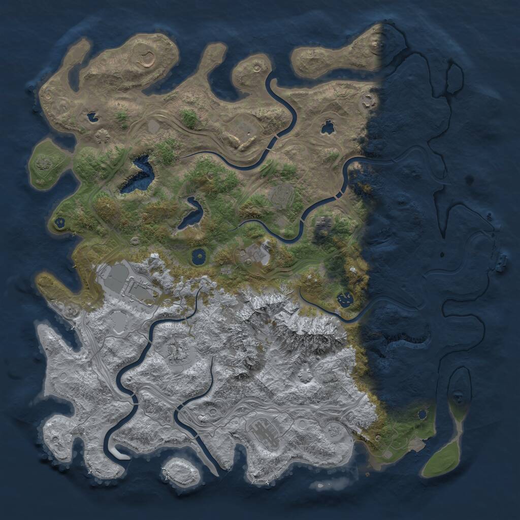 Rust Map: Procedural Map, Size: 5000, Seed: 11256, 15 Monuments
