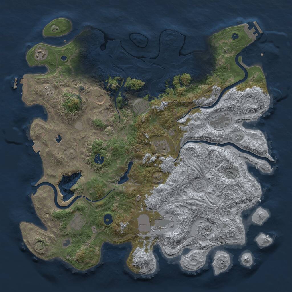 Rust Map: Procedural Map, Size: 4345, Seed: 6483, 16 Monuments