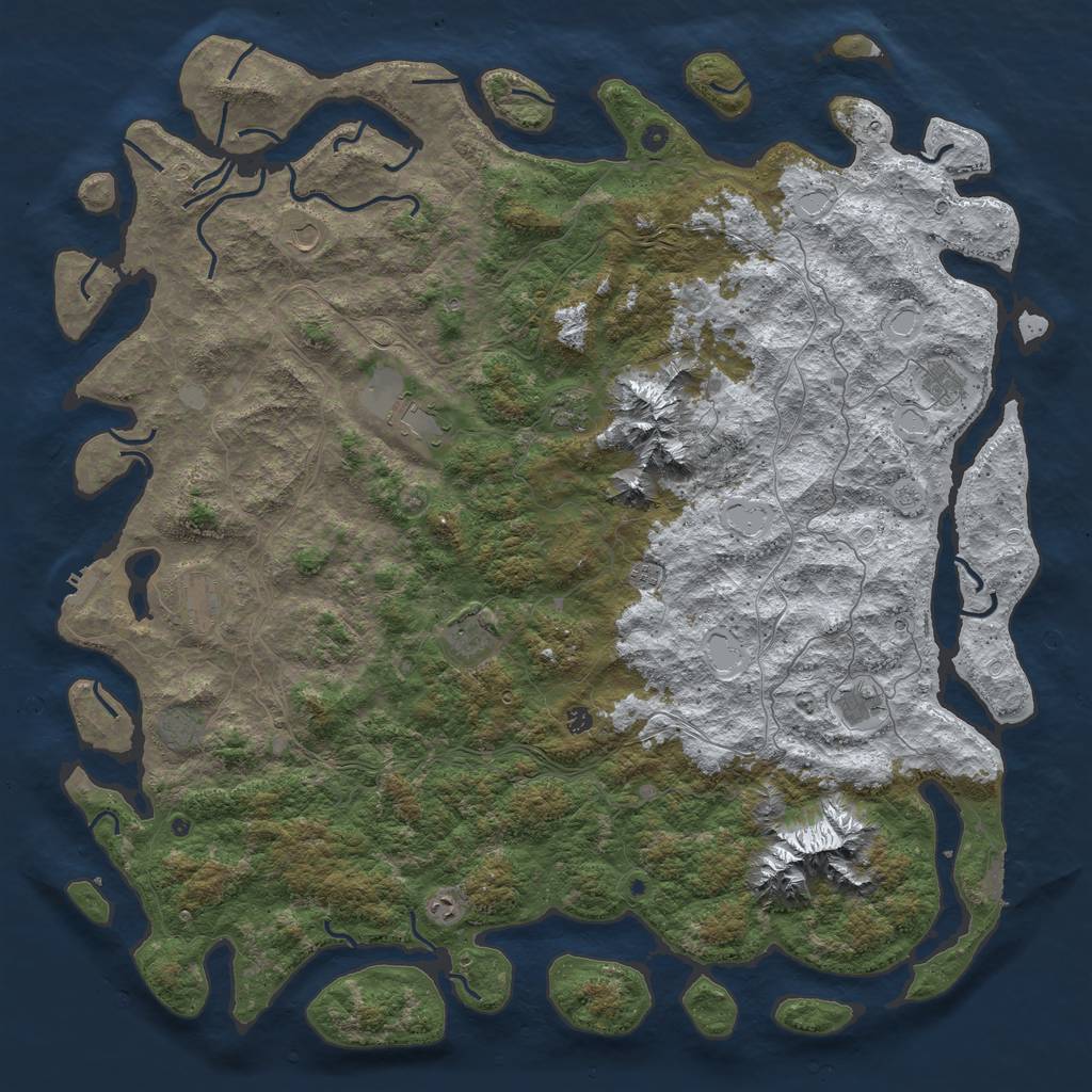 Rust Map: Procedural Map, Size: 6000, Seed: 99595444, 20 Monuments