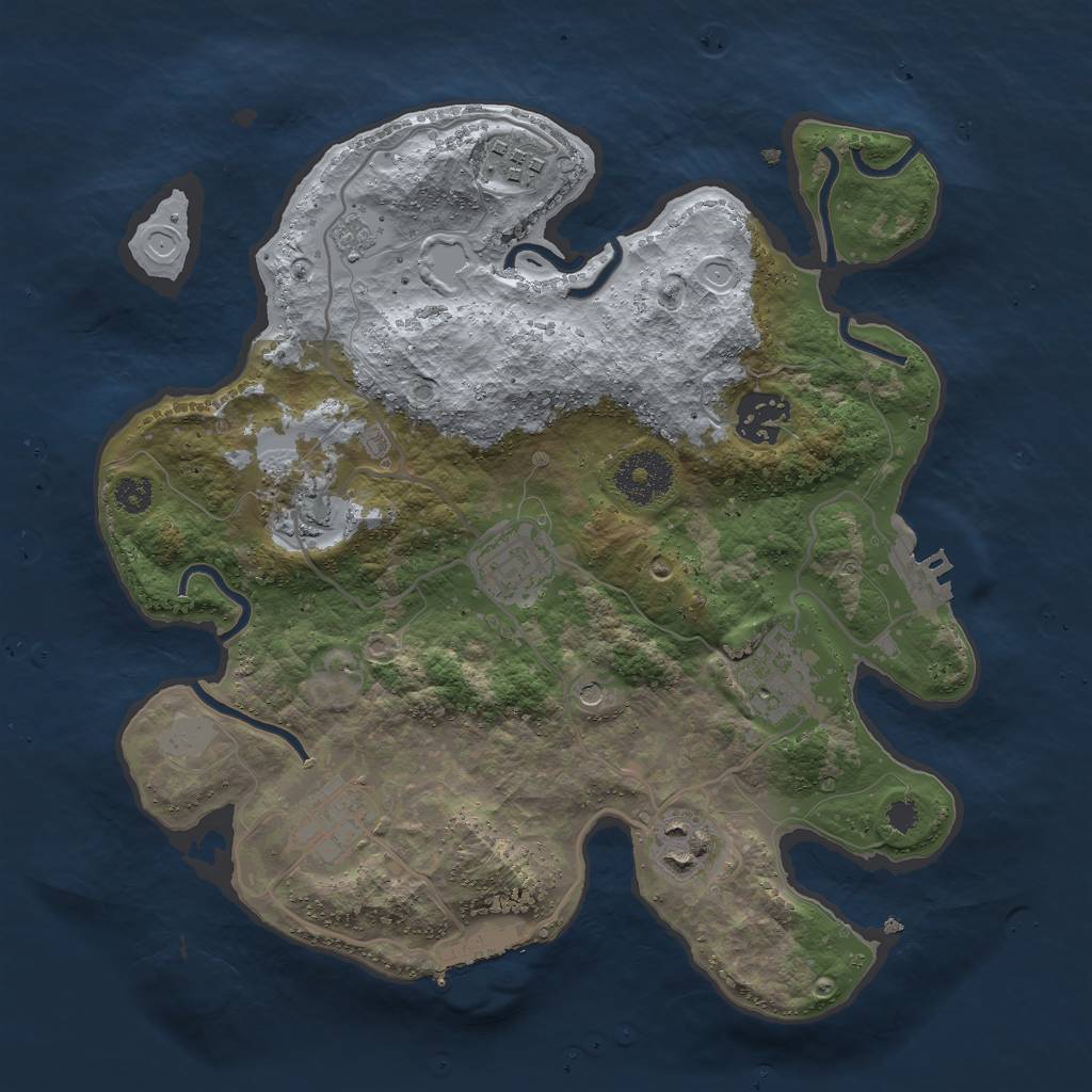 Rust Map: Procedural Map, Size: 3000, Seed: 701325626, 16 Monuments