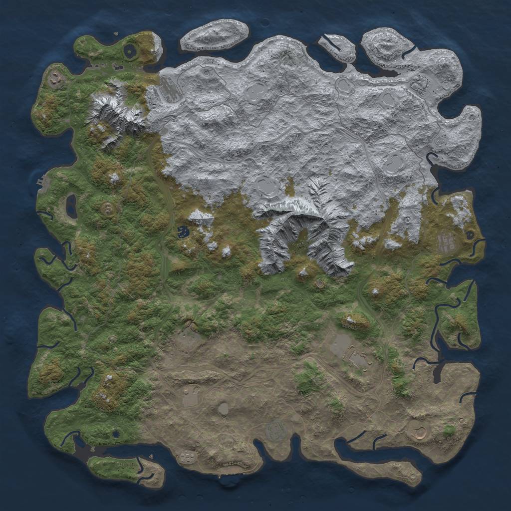 Rust Map: Procedural Map, Size: 6000, Seed: 1337133713, 20 Monuments
