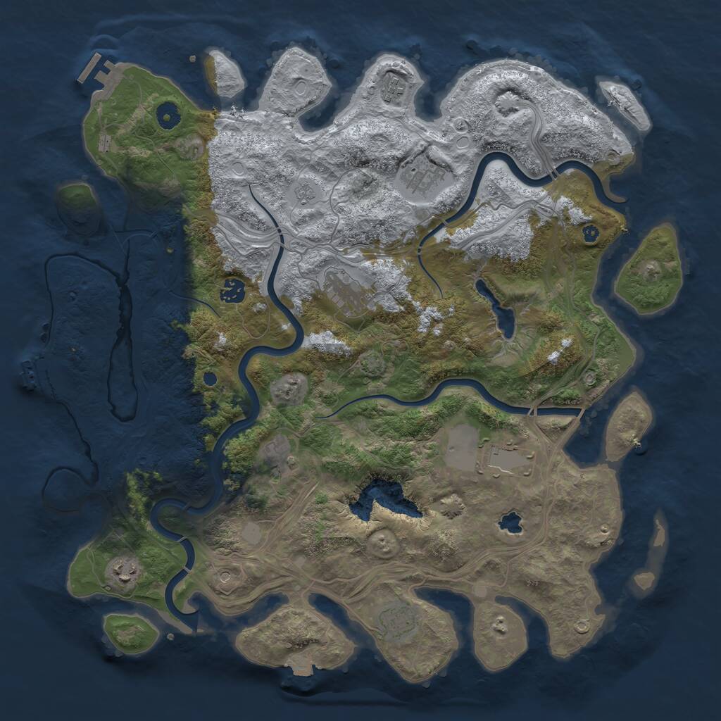 Rust Map: Procedural Map, Size: 4250, Seed: 875789154, 14 Monuments