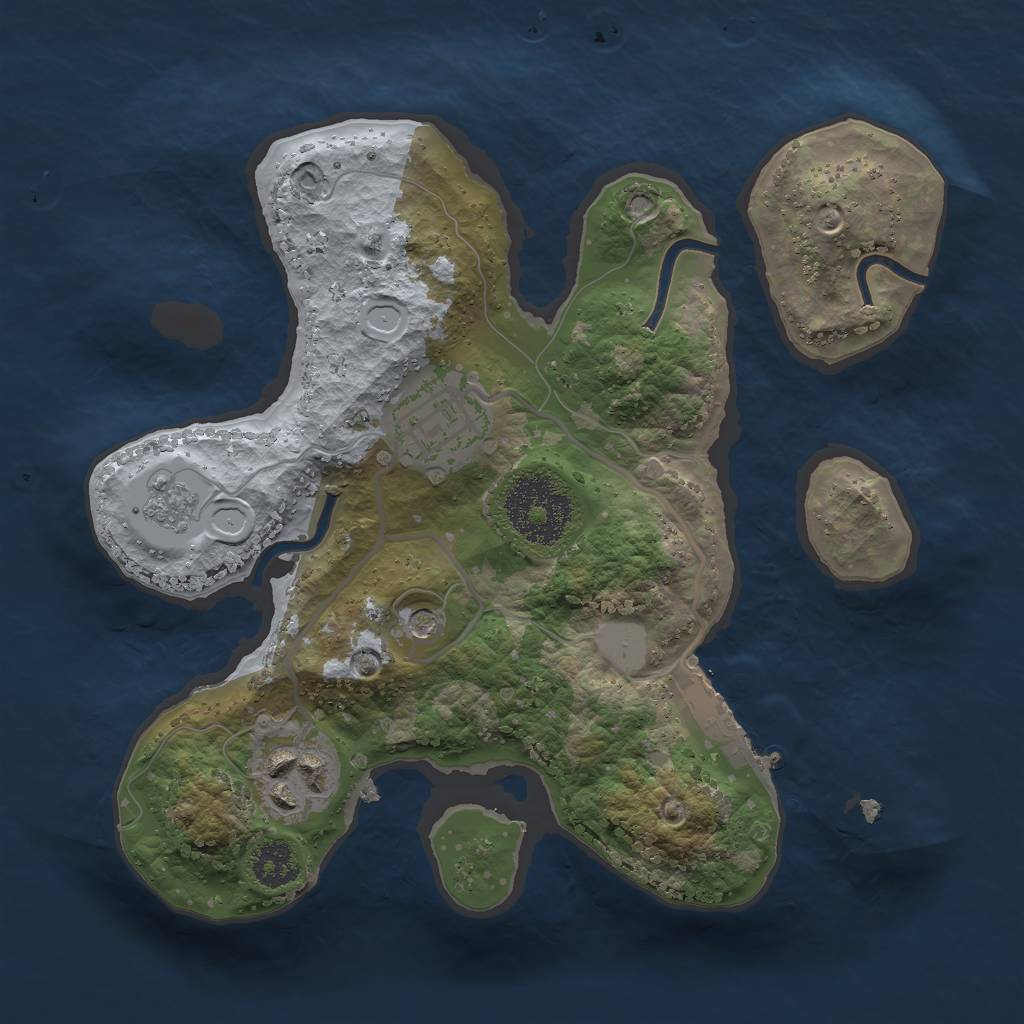 Rust Map: Procedural Map, Size: 2300, Seed: 8008, 10 Monuments