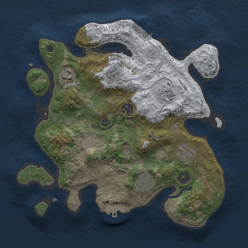 Rust Map: Procedural Map, Size: 3000, Seed: 7895855, 15 Monuments
