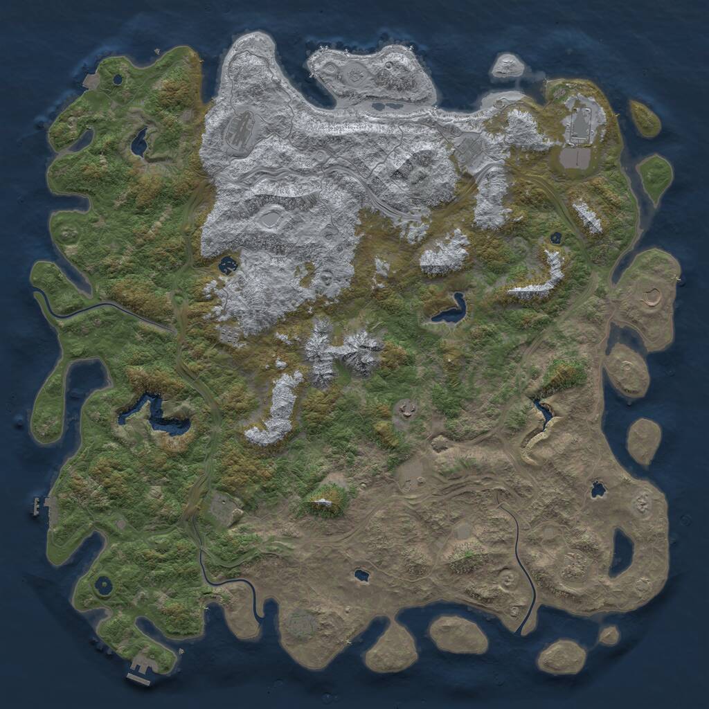 Rust Map: Procedural Map, Size: 6000, Seed: 4100320, 17 Monuments
