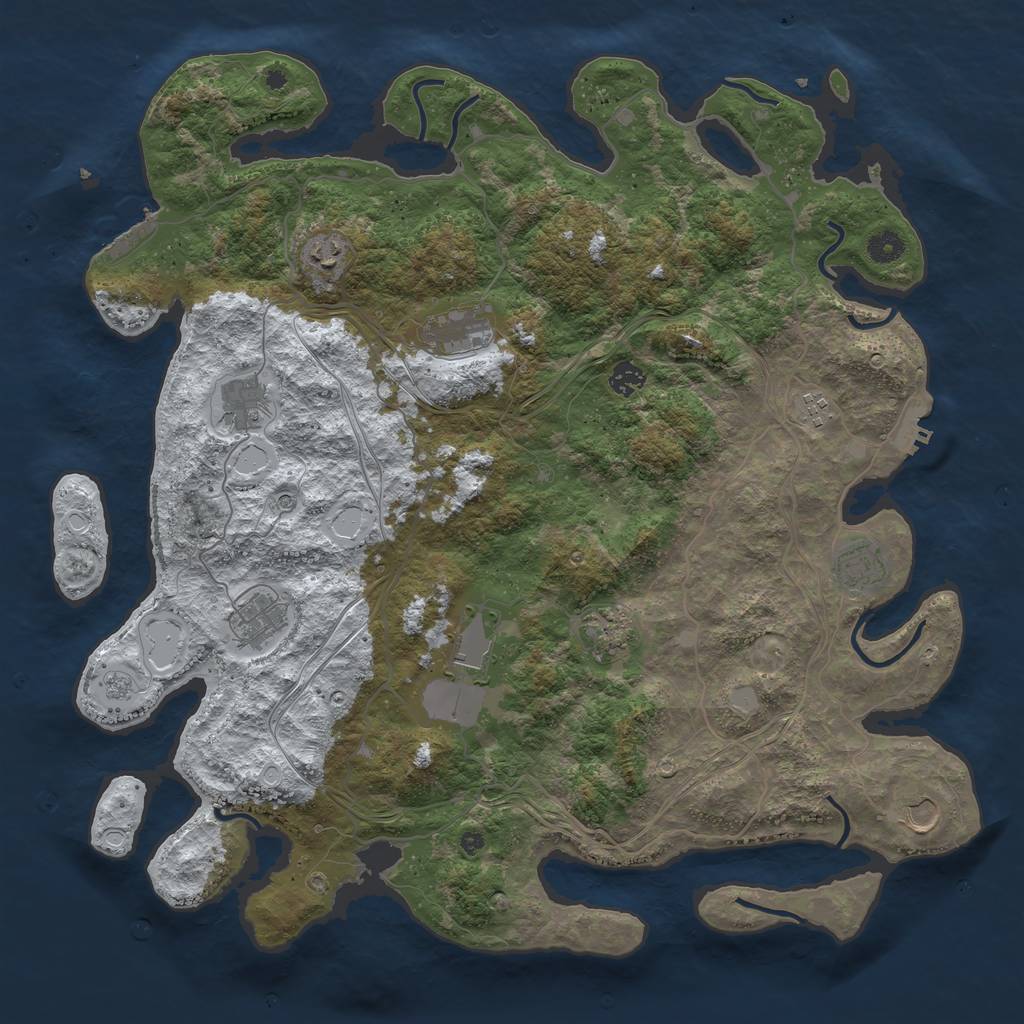 Rust Map: Procedural Map, Size: 4465, Seed: 4456, 19 Monuments