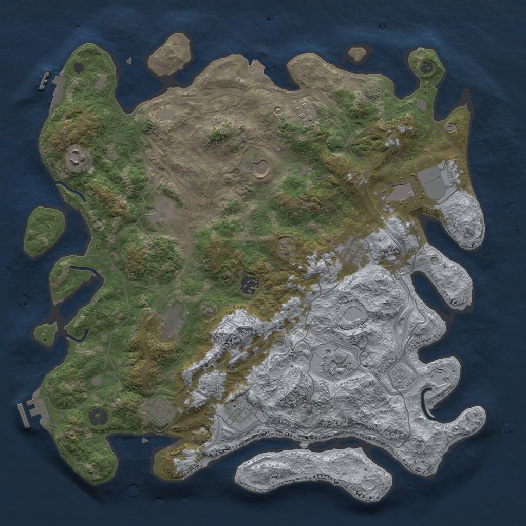 Rust Map: Procedural Map, Size: 4250, Seed: 2512, 17 Monuments