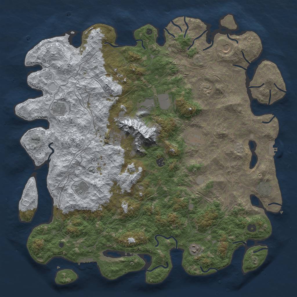 Rust Map: Procedural Map, Size: 5000, Seed: 65984, 20 Monuments