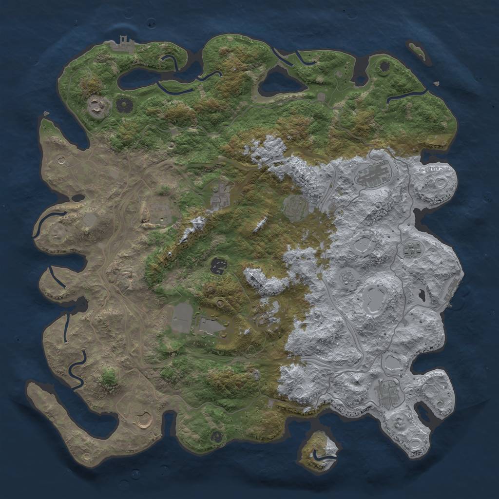 Rust Map: Procedural Map, Size: 4500, Seed: 104, 20 Monuments