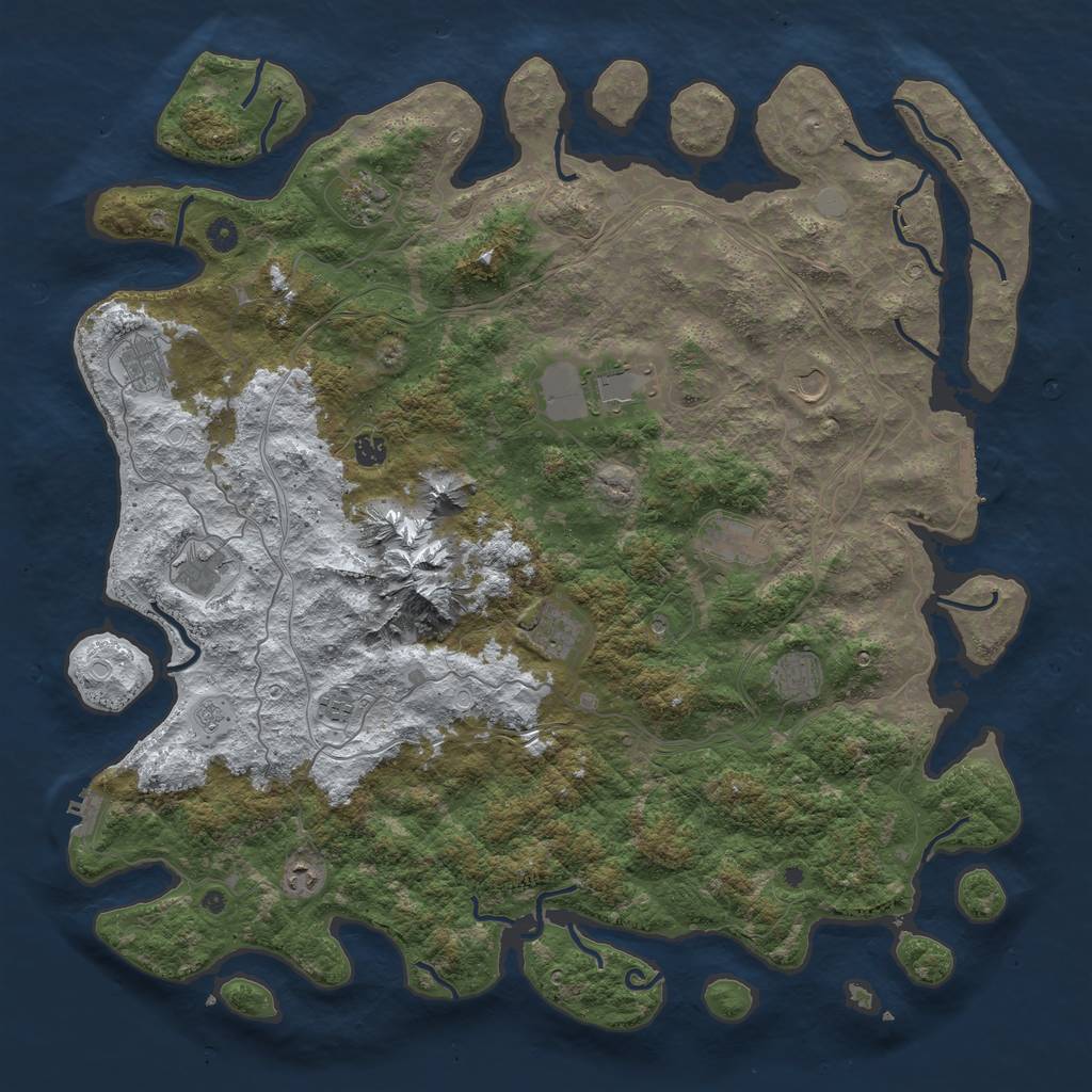 Rust Map: Procedural Map, Size: 5000, Seed: 50713, 20 Monuments