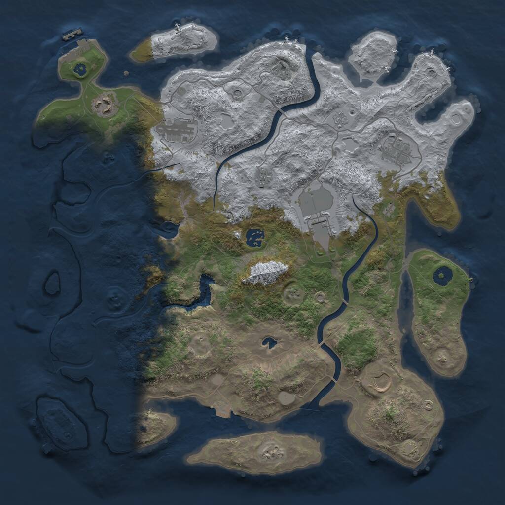 Rust Map: Procedural Map, Size: 4000, Seed: 1782558163, 12 Monuments